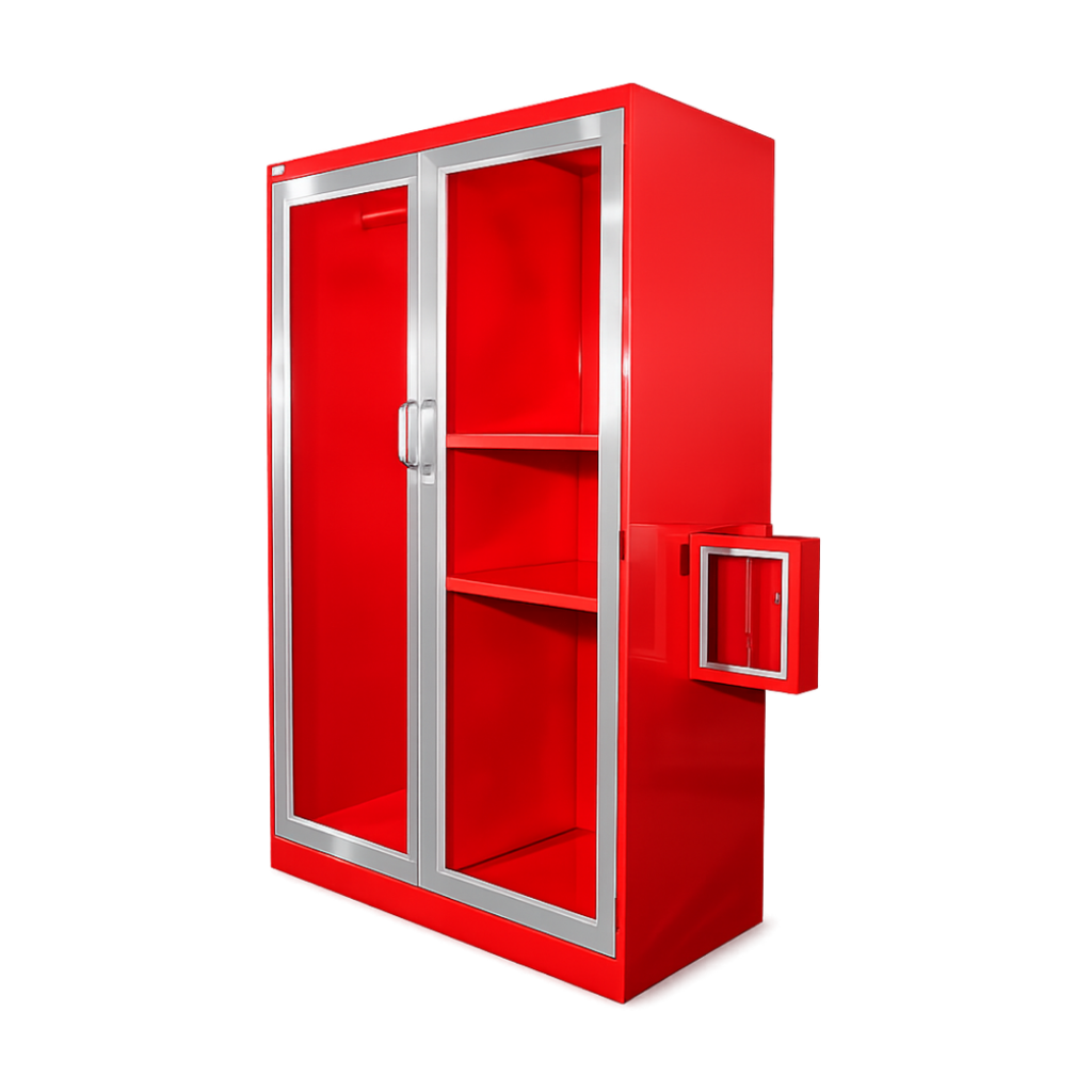 Firefighting Equipment Cabinet with aluminum frame glass doors
