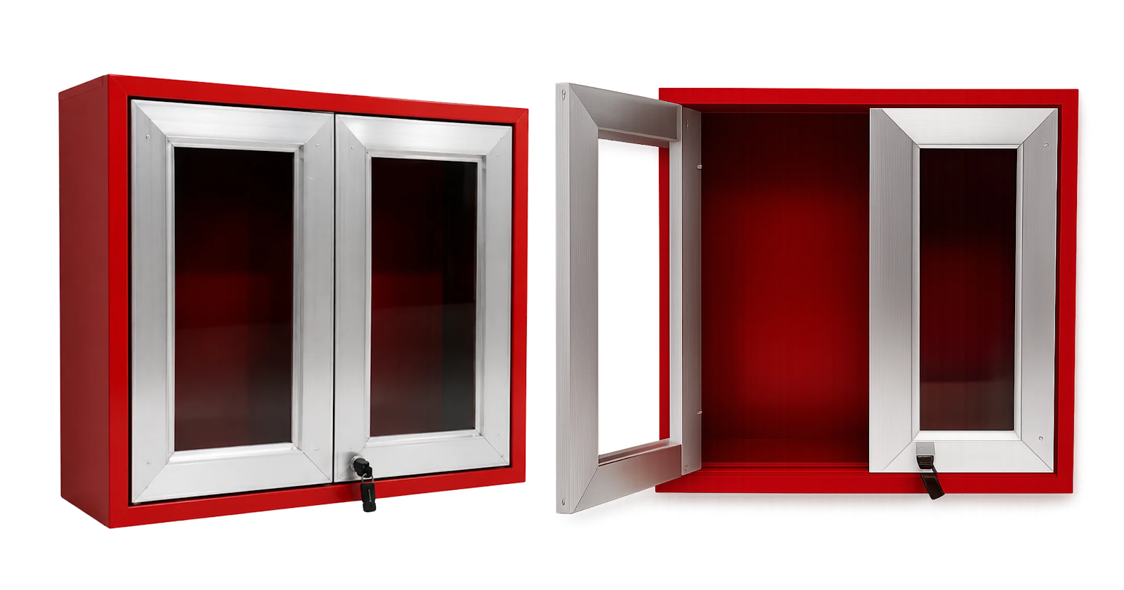 Fire Hose Cabinet with Aluminum-Framed Door